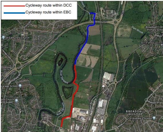 Darley Abbey to A38 Section Reaches Landmark