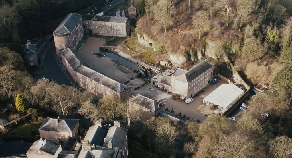 Cromford Mill from the air.